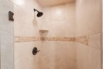 Fabulous new custom walk-in shower, granite vanities and lighting